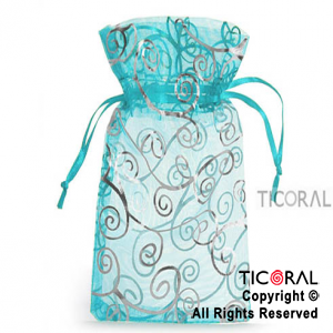 BOLSA ORGANZA TURQUESA10X15 ARABESCO HS3969-10 x 1